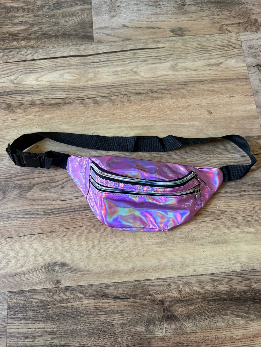 Iridescent Pink Holographic Fanny Pack Belt Bag